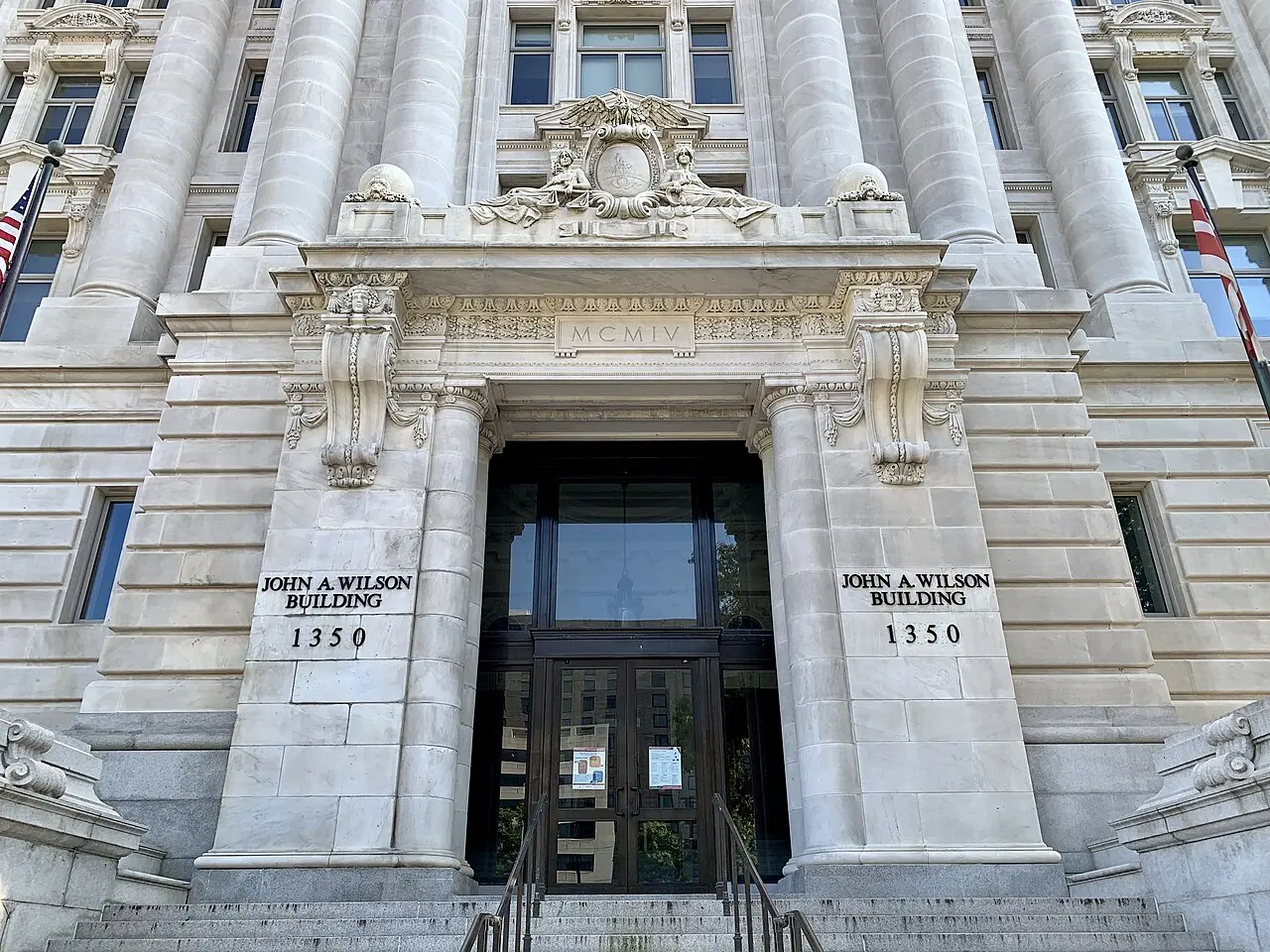 Entrance to the John A. Wilson Building in Washington.