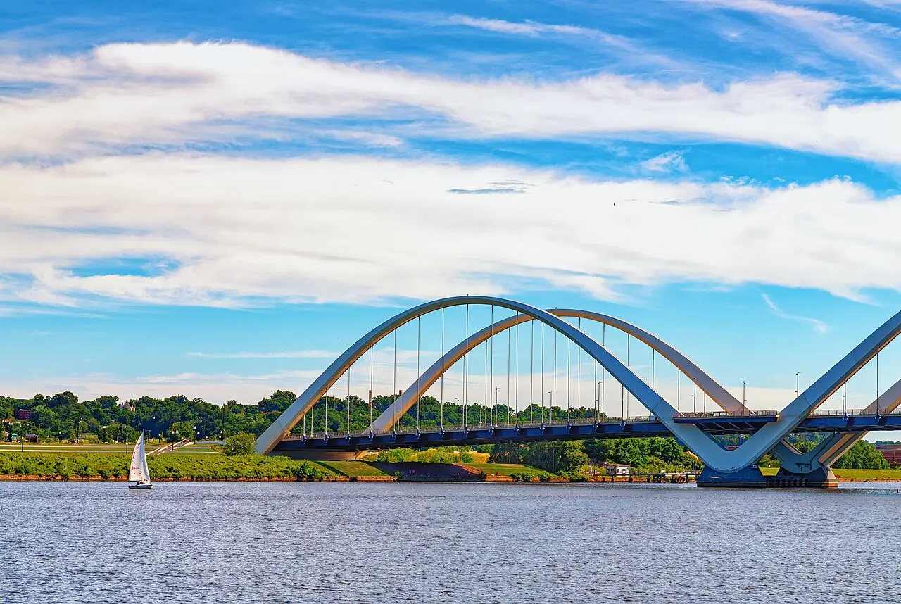The Frederick Douglass Memorial Bridge over the Anacostia River.