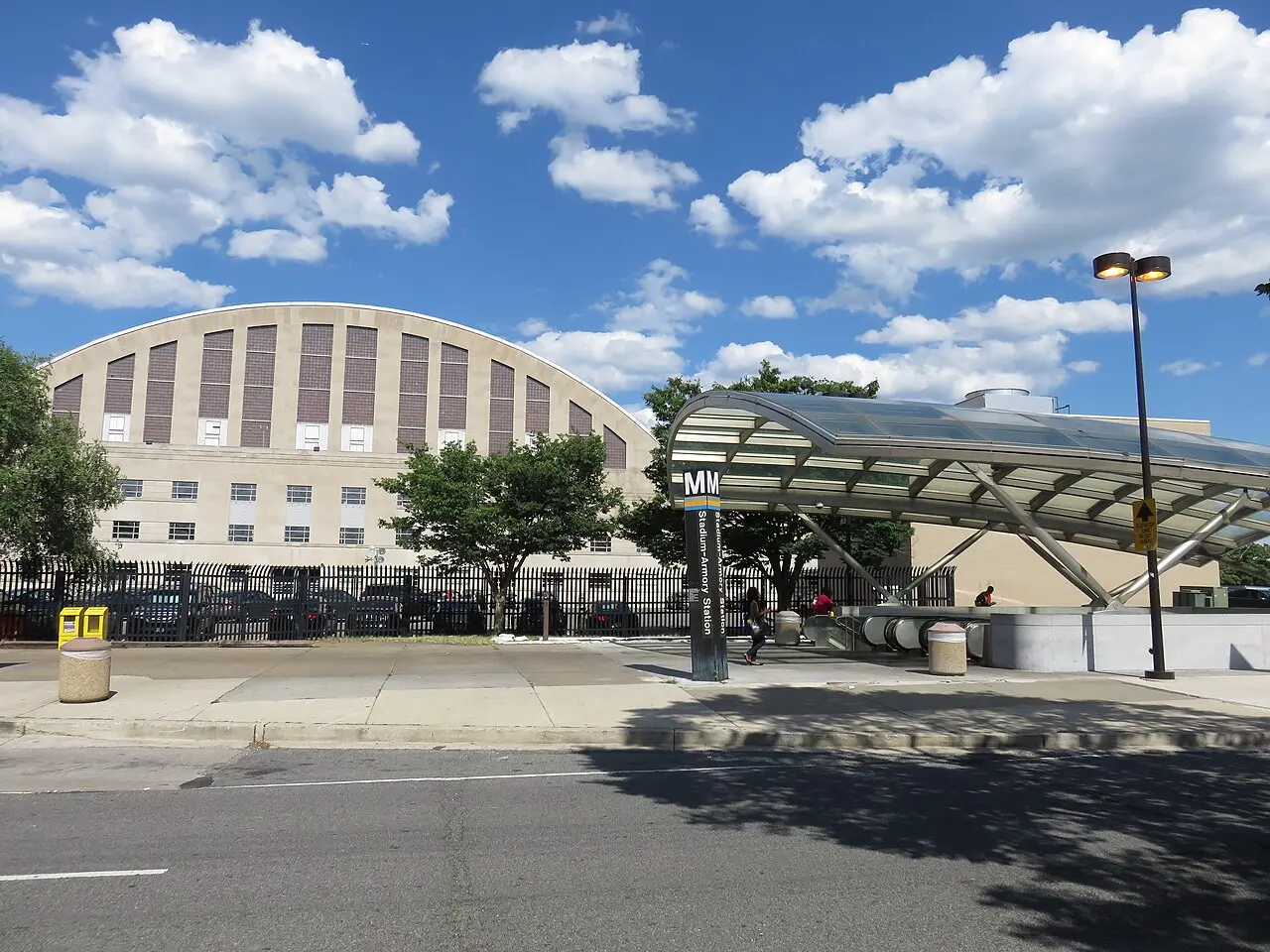 Entrance of the Stadium-Armory Metro station.